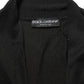 Dolce & Gabbana Black Silk Long Sleeves Draped Blouse Top