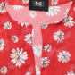 Dolce & Gabbana Red Floral V-neck Polyester Kaftan Blouse Top