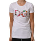Dolce & Gabbana White DG Logo Embellished Round Neck T-shirt