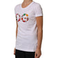 Dolce & Gabbana White DG Logo Embellished Round Neck T-shirt