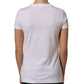Dolce & Gabbana White DG Logo Embellished Round Neck T-shirt