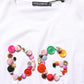 Dolce & Gabbana White DG Logo Embellished Round Neck T-shirt