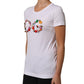 Dolce & Gabbana White DG Logo Embellished Round Neck T-shirt