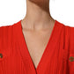Celine Red Wool Knit ButtonEmbellished Cardigan Sweater