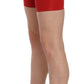 PINKO Red Mid Waist Cotton Stretch Slim Mini Shorts