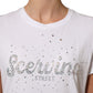 Scervino Street White Crew Neck Short Sleeves Embellished T-shirt