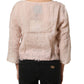 PINK MEMORIES Light Pink Linen V-Neck Long Sleeves Blouse Top