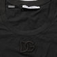 Dolce & Gabbana Black DG Logo Cotton Round Neck Tee T-shirt
