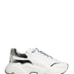 Dolce & Gabbana White Silver Daymaster Low Top Men Sneakers Shoes