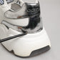 Dolce & Gabbana White Silver Daymaster Low Top Men Sneakers Shoes