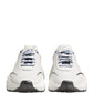 Dolce & Gabbana White Silver Daymaster Low Top Men Sneakers Shoes