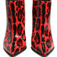 Dolce & Gabbana Red Leopard Cardinale Ankle Boots Shoes