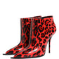 Dolce & Gabbana Red Leopard Cardinale Ankle Boots Shoes