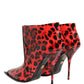Dolce & Gabbana Red Leopard Cardinale Ankle Boots Shoes