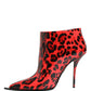 Dolce & Gabbana Red Leopard Cardinale Ankle Boots Shoes
