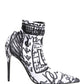 Dolce & Gabbana White Graffiti Stretch Ankle Boots Shoes