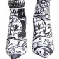 Dolce & Gabbana White Graffiti Stretch Ankle Boots Shoes