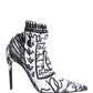 Dolce & Gabbana White Graffiti Stretch Ankle Boots Shoes