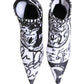 Dolce & Gabbana White Graffiti Stretch Ankle Boots Shoes