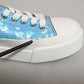 Dolce & Gabbana Blue White Sequin Logo Low Top Sneakers Shoes
