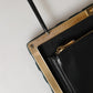 Dolce & Gabbana Black Velvet Gold Frame Clutch Evening Clutch Purse Bag