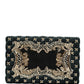 Dolce & Gabbana Black Velvet Gold Frame Clutch Evening Clutch Purse Bag