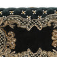 Dolce & Gabbana Black Velvet Gold Frame Clutch Evening Clutch Purse Bag