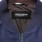 Dolce & Gabbana Blue Linen Full Zip Men Bomber Jacket