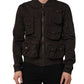 Dolce & Gabbana Brown Cotton Full Zip Men Bomber Jacket