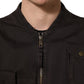 Dolce & Gabbana Brown Cotton Full Zip Men Bomber Jacket