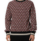 Dolce & Gabbana Red Logo Cotton Jacquard Sweatshirt Sweater