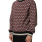 Dolce & Gabbana Red Logo Cotton Jacquard Sweatshirt Sweater