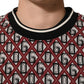 Dolce & Gabbana Red Logo Cotton Jacquard Sweatshirt Sweater
