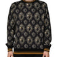 Dolce & Gabbana Black Sacred Heart Cotton Sweatshirt Sweater