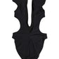 Dolce & Gabbana Black Logo Embellished Cutout One Piece Swimwear