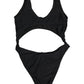 Dolce & Gabbana Black Cutout Logo One Piece Swimsuit Swimwear