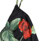 Dolce & Gabbana Black Floral Print One Piece Swimsuit Swimwear