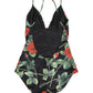 Dolce & Gabbana Black Floral Print One Piece Swimsuit Swimwear