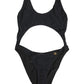 Dolce & Gabbana Black Cutout Logo One Piece Swimsuit Swimwear