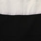 Atos Lombardini White Black Plunging Neck Sleeveless Bodysuit Dress