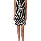 Dolce & Gabbana Black White Zebra Print Viscose Mini Dress