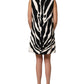 Dolce & Gabbana Black White Zebra Print Viscose Mini Dress