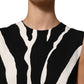 Dolce & Gabbana Black White Zebra Print Viscose Mini Dress