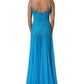 Dolce & Gabbana Blue Nylon Pleated Chiffon CutOut Gown Dress