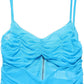 Dolce & Gabbana Blue Nylon Pleated Chiffon CutOut Gown Dress