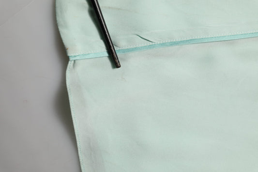 Dolce & Gabbana Mint Green Silk Lace Trim Abaya Maxi Dress