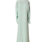 Dolce & Gabbana Mint Green Silk Lace Trim Abaya Maxi Dress