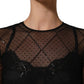 Dolce & Gabbana Black Mesh Lace Long Sleeved Maxi Gown Dress