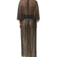 Dolce & Gabbana Black Rhinestone Mesh Turtleneck Maxi Dress