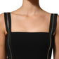 Dolce & Gabbana Black Sleeveless Front Zipper Midi Dress